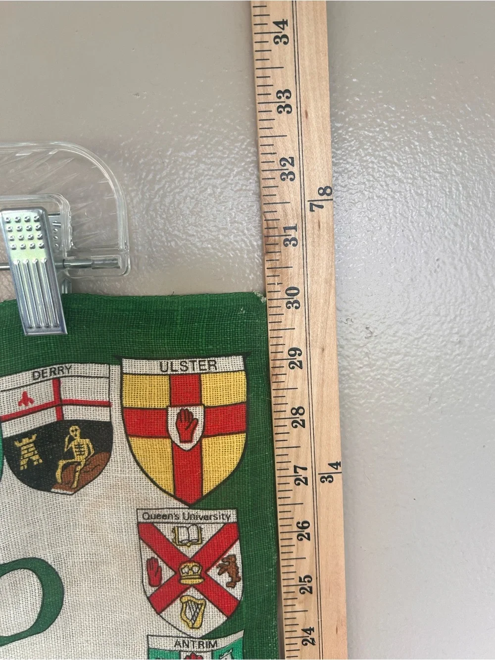 Vintage Fingal Irish Linen Map of Ireland Tea Towel w/Coat of Arms